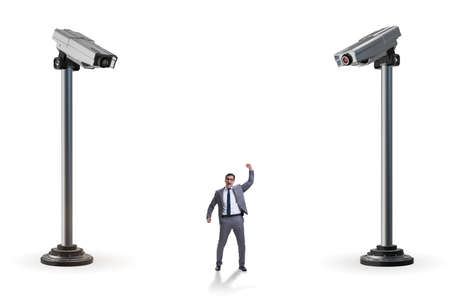 Cameras wathing man in spying conceptの写真素材