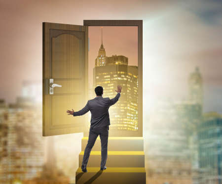 The businessman in business uncertainty conceptの写真素材