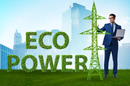 Businessman in green energy conceptの写真素材