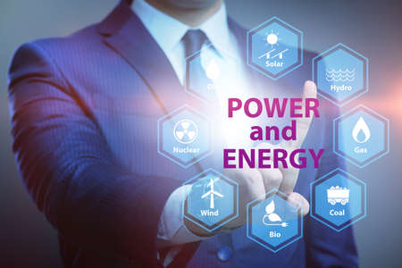 The energy mix concept with businessman