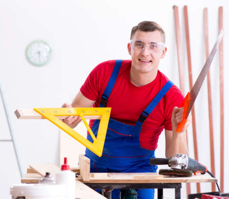 Contractor working in the workshopの写真素材
