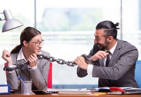 Woman and man in the business concept