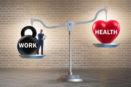 Concept of balance between work and healthの写真素材