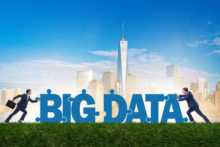 Big data concept with jigsaw puzzle piecesの写真素材