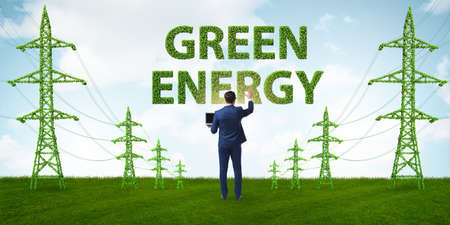 Businessman in green energy conceptの写真素材