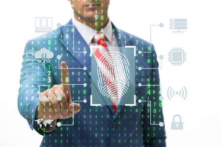 The biometrics security access concept with fingerprintの写真素材