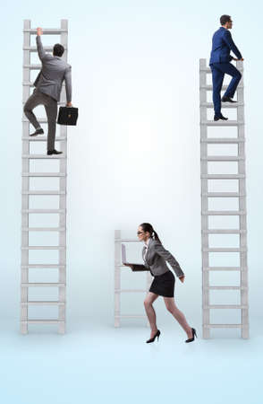 Concept of inequal career opportunities between man womanの写真素材