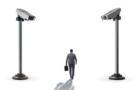 Cameras wathing man in the spying concept