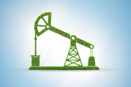 Green oil pump ecology - 3d rendering
