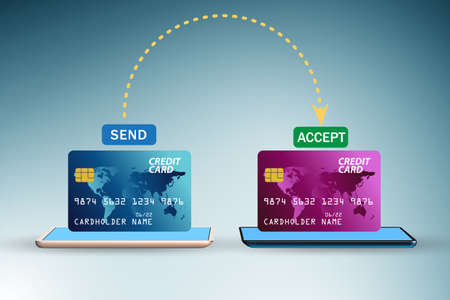 The concept of mobile wallet transfers - 3d rendering