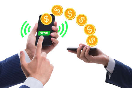 The concept of mobile wallet transfers - 3d rendering