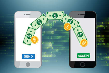The concept of mobile wallet transfers - 3d rendering