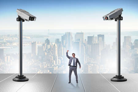 The cameras wathing man in spying conceptの写真素材