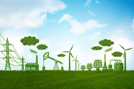 The green energy concept - 3d rendering