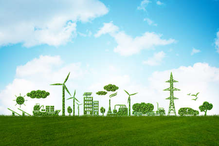 Environment and ecology in green concept - 3d illustration