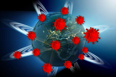 Illustration of coronavirus covid-19 - 3d renderingの写真素材