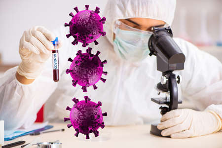 Doctor developing covid-19 vaccine in the labの写真素材