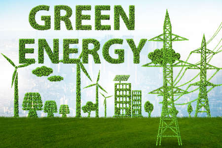 Green energy concept - 3d renderingの写真素材