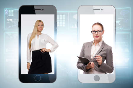 Telemedicine concept with doctor examining remotely