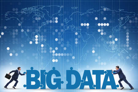 The big data concept with jigsaw puzzle pieces