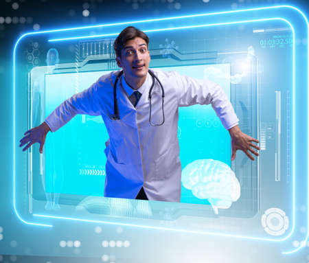 Telemedicine concept with doctor and smartphoneの写真素材