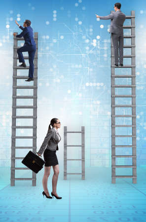 Concept of inequal career opportunities between man womanの写真素材