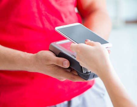 The concept of paying with pos terminal
