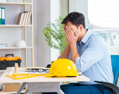 The construction engineer working on new projectの写真素材