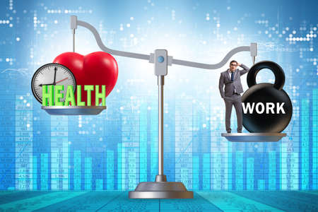 Concept of balance between work and the healthの写真素材