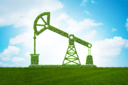 Green oil pump ecology - 3d renderingの写真素材
