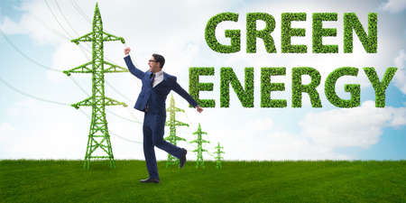 Businessman in the green energy conceptの写真素材