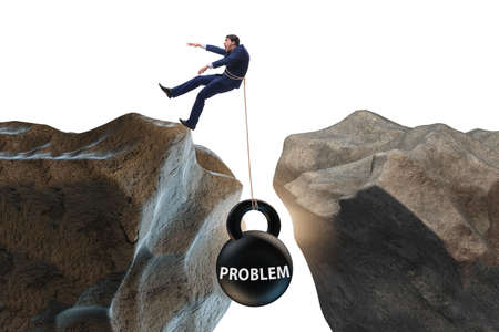 The concept of problem with businessmanの写真素材