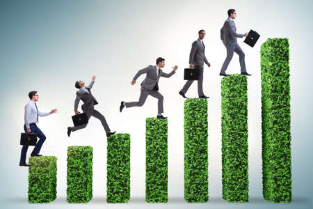 Businessman in the green ecology growth concept