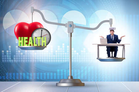 Concept of balance between work and healthの写真素材