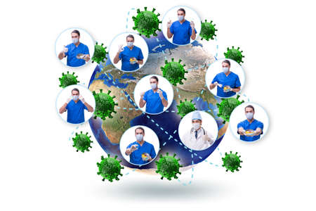 Coronavirus covid-19 pandemic concept with doctor