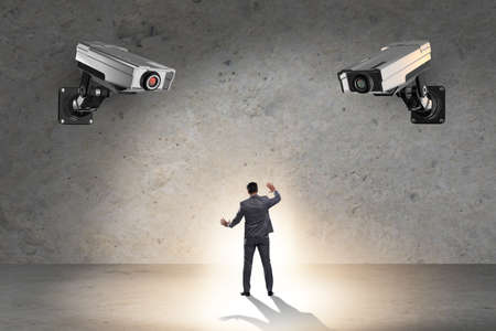 Cameras wathing man in spying concept