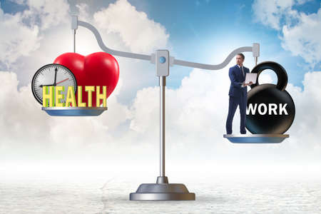 Concept of balance between work and the healthの写真素材