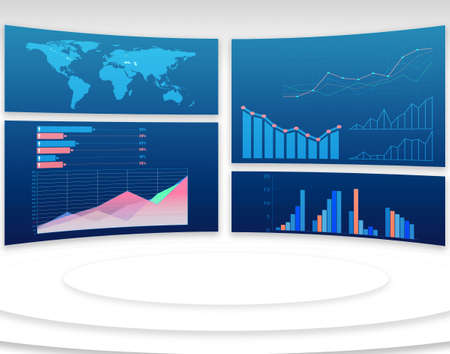 Business charts and infographics - 3d rendering