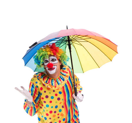 Funny clown isolated on white backgroundの写真素材