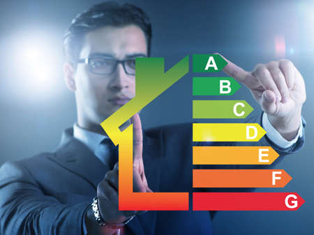 Businessman in energy efficiency conceptの写真素材