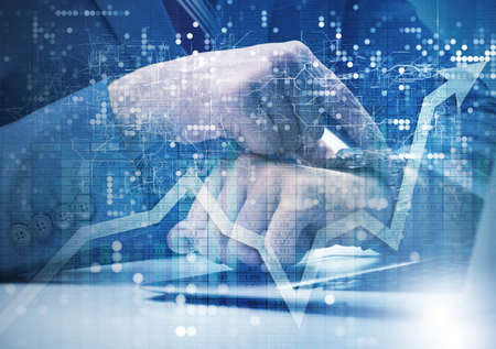 The businessman in trading and finance concept