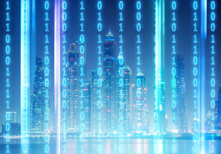 Concept of modern digital city and innovationの写真素材