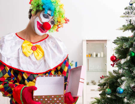 Funny clown in Christmas celebration conceptの写真素材