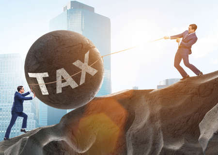 Business concept of tax payments burdenの写真素材