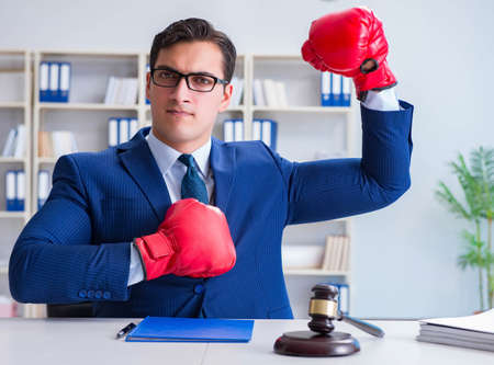 Lawyer working in his officeの写真素材