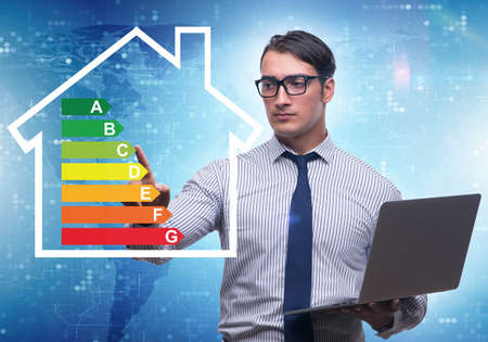 Businessman in energy efficiency conceptの写真素材