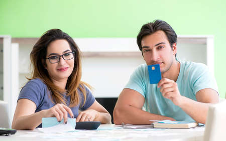 Young family struggling with personal financeの写真素材