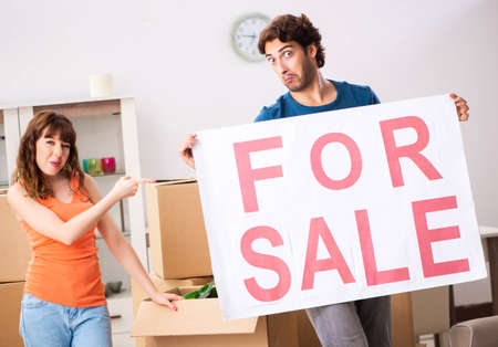 Young family offering house for sale and moving out