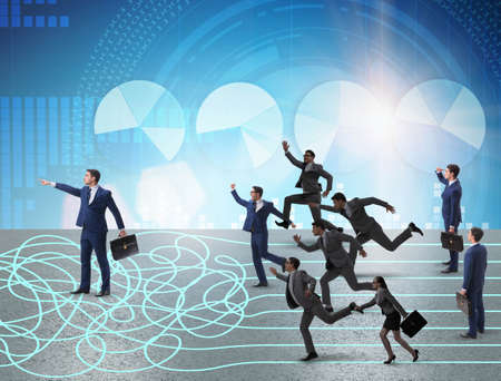The business people in uncertainty concept