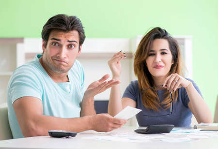 Young family struggling with personal financeの写真素材